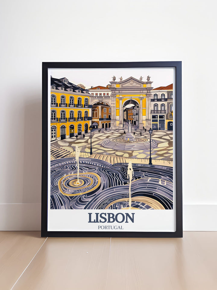 Bring the heart of Lisbon into your home with stunning Portugal Artwork of Praca do Comercio and Rossio Square. These modern prints are ideal for adding sophistication to any room and make a great Lisbon Gift for friends or family.