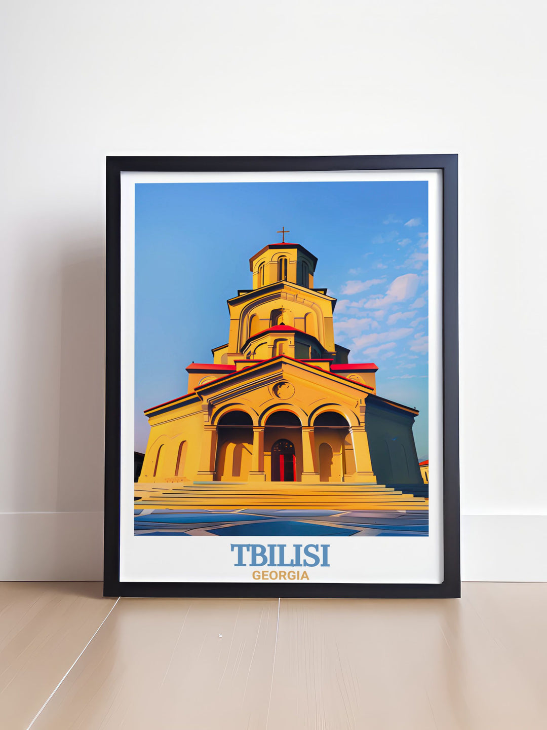 Featuring the majestic Holy Trinity Cathedral this Tbilisi Artwork is perfect for adding a touch of culture and history to your home. Whether displayed in a living room or office this print brings the elegance of Tbilisi into your everyday surroundings.