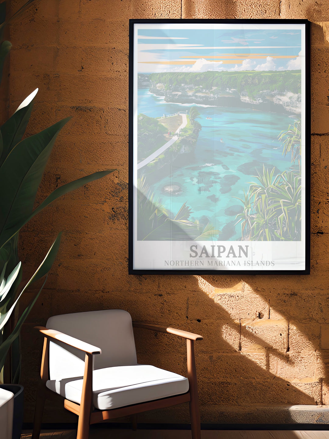 Saipan travel posters capturing the stunning views of Banzai Cliff and the Pacific Ocean. Perfect for adding coastal elegance to any decor, this travel wall art brings the serene landscapes and vibrant scenery of Saipan into your home. Each piece is meticulously crafted to reflect the regions natural beauty.