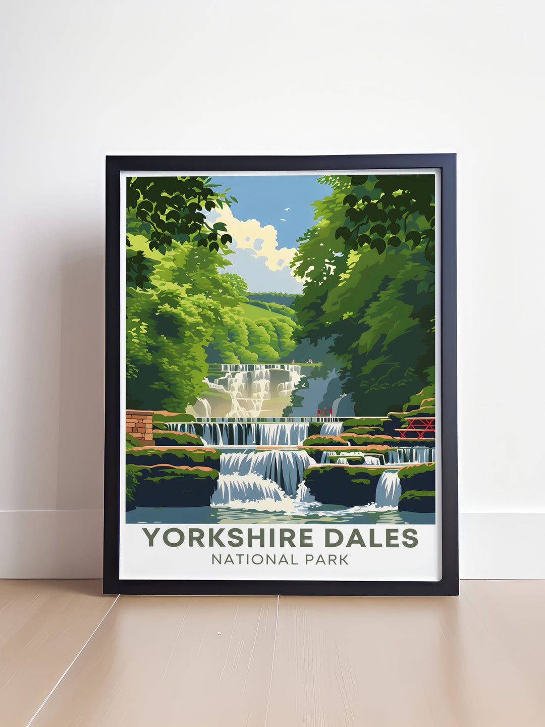 Enhance your living space with Aysgarth Falls artwork. This print showcases the beauty of the Yorkshire Dales and its iconic waterfalls making it a great addition to any room and a wonderful gift for those who love the tranquility and beauty of nature.
