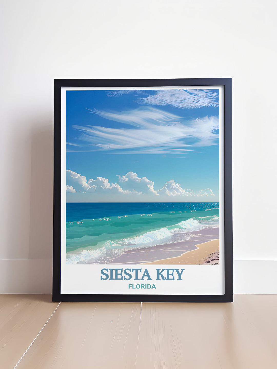 Sophisticated city print of Siesta Key featuring a detailed street map in black and white perfect for Turtle Beach modern decor and stunning living rooms.