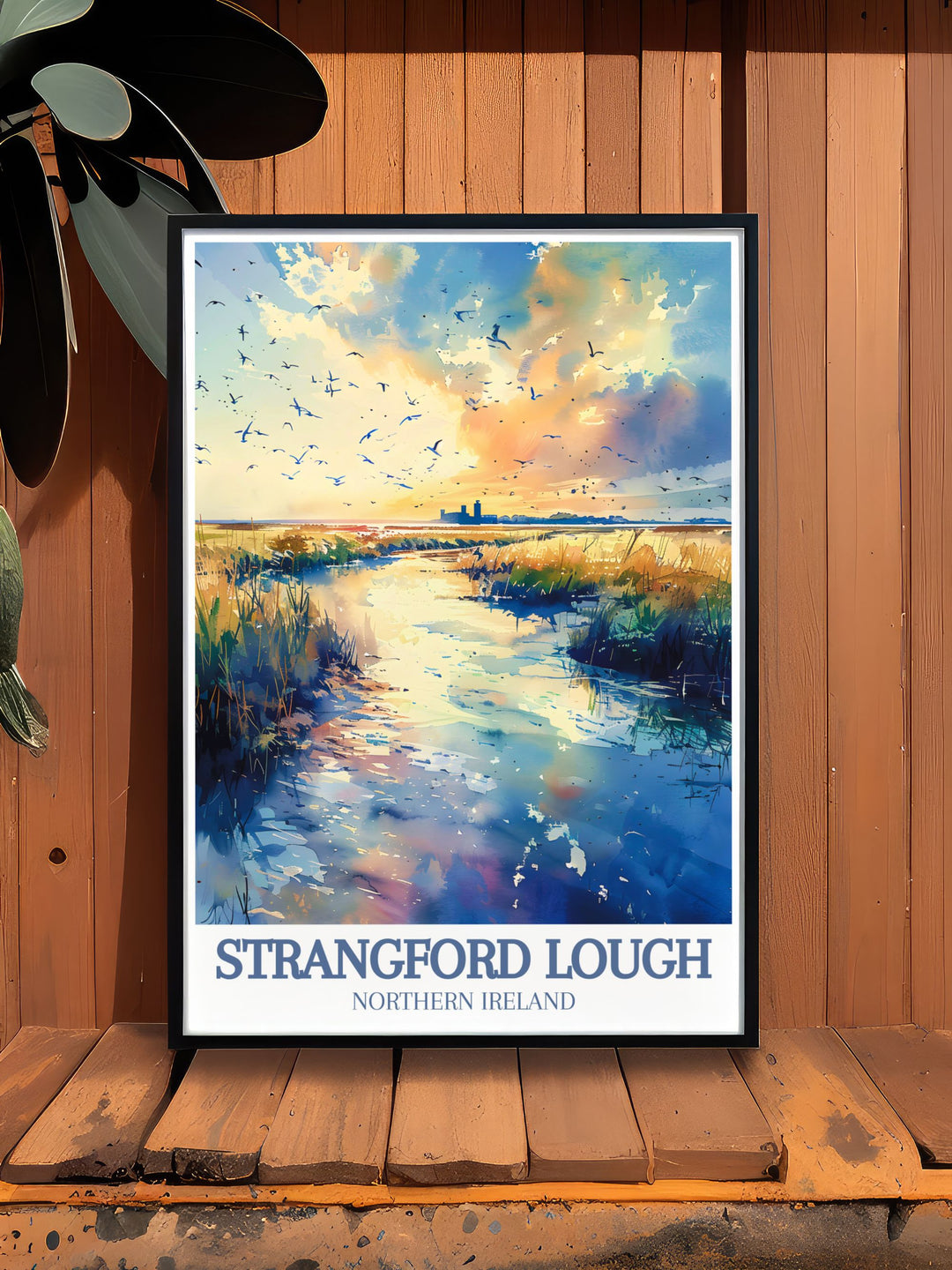 Framed print of Castle Ward and Strangford Lough Marine Nature Reserve captures the essence of Northern Irelands natural and historical beauty an ideal choice for elegant home decor