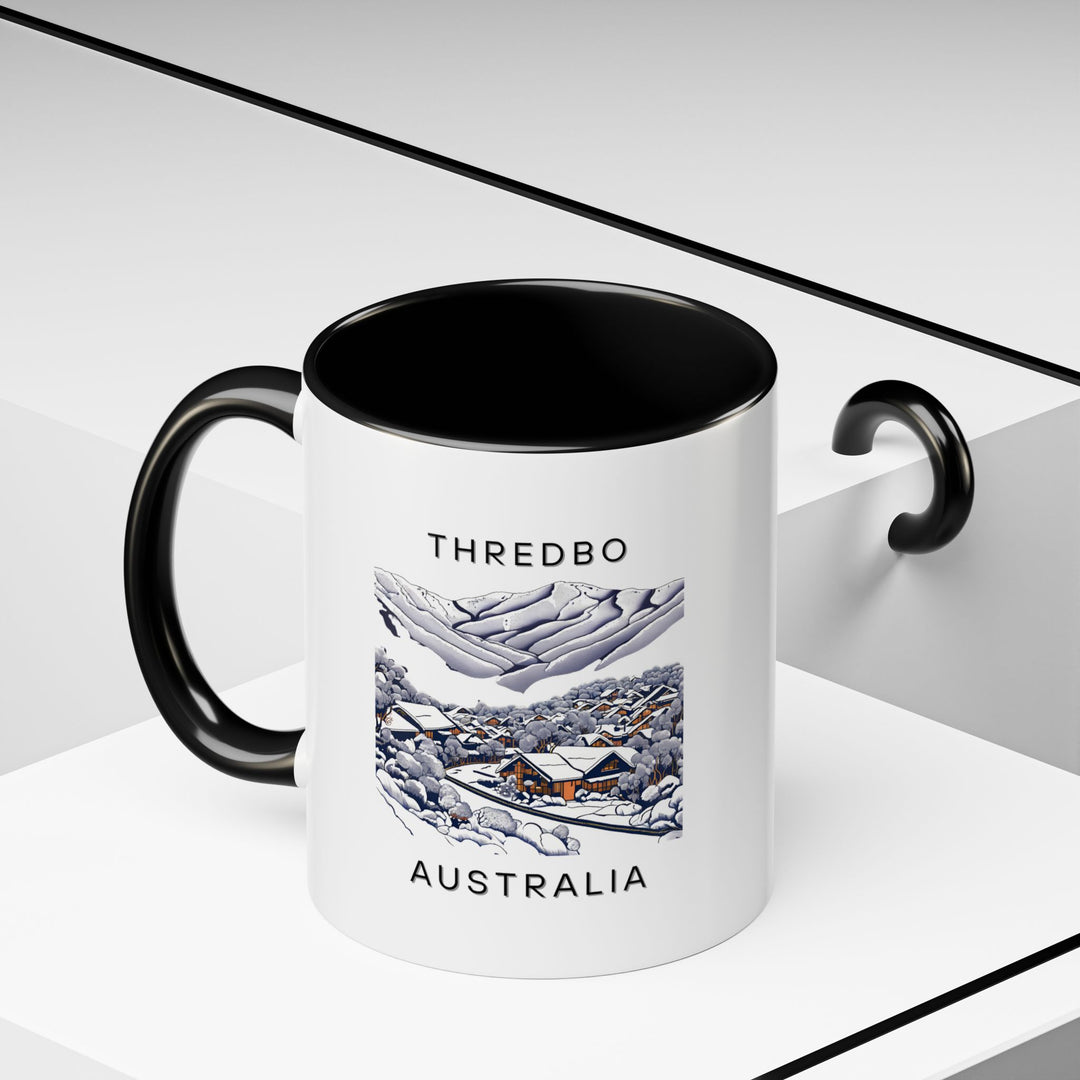 Thredbo Australia mug designed for lovers of winter adventures. Featuring a beautiful print of the Thredbo ski resort, this durable ceramic mug is perfect for enjoying your favorite hot beverages. Microwave and dishwasher safe for easy use.