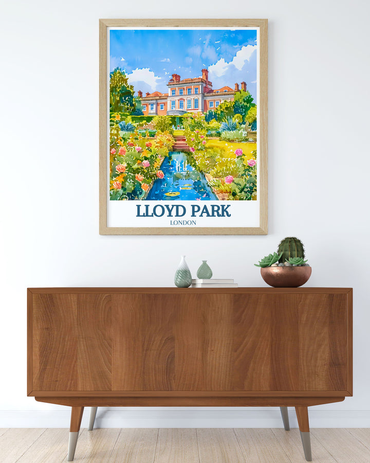 Framed print of Lloyd Park London highlighting the vibrant rose garden at William Morris gallery. An exquisite piece of art for any room. Capture the essence of East Londons green spaces. A must have for art lovers and travel enthusiasts. Ideal for gifts or personal collections.