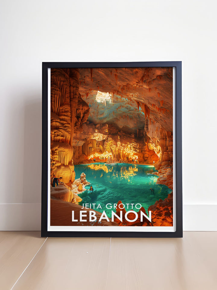 Beirut Photography capturing the dynamic spirit of the city alongside Jeita Grotto prints that depict the stunning natural formations and allure of one of Lebanons most iconic sites ideal for anniversary gifts