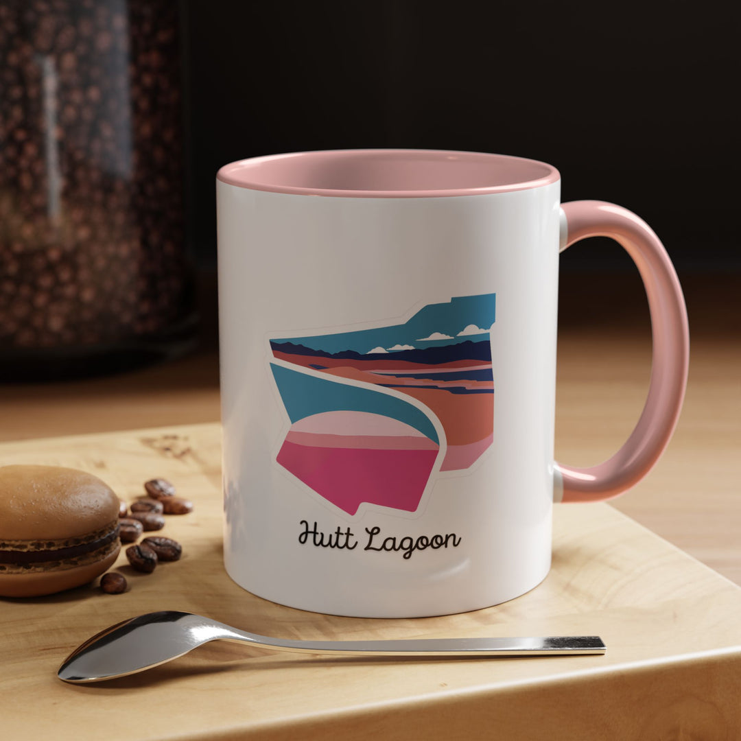 Relive your Hutt Lagoon memories with this ceramic mug, featuring artistic designs that celebrate the natural beauty of the salt lake. Dishwasher-safe and functional, it is perfect for coffee or tea.