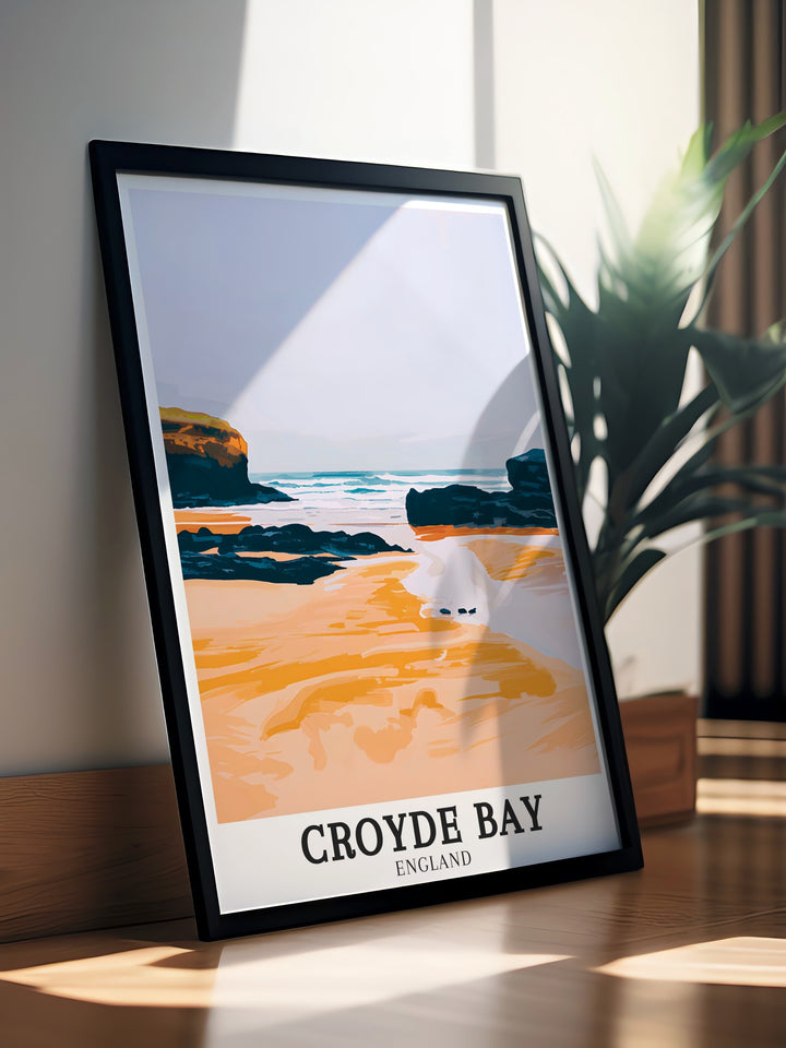 Downend Points dramatic cliffs and the serene beach of Croyde Bay are the focus of this stunning canvas print. Ideal for lovers of the outdoors, this artwork brings a piece of the North Devon AONB into your living room.