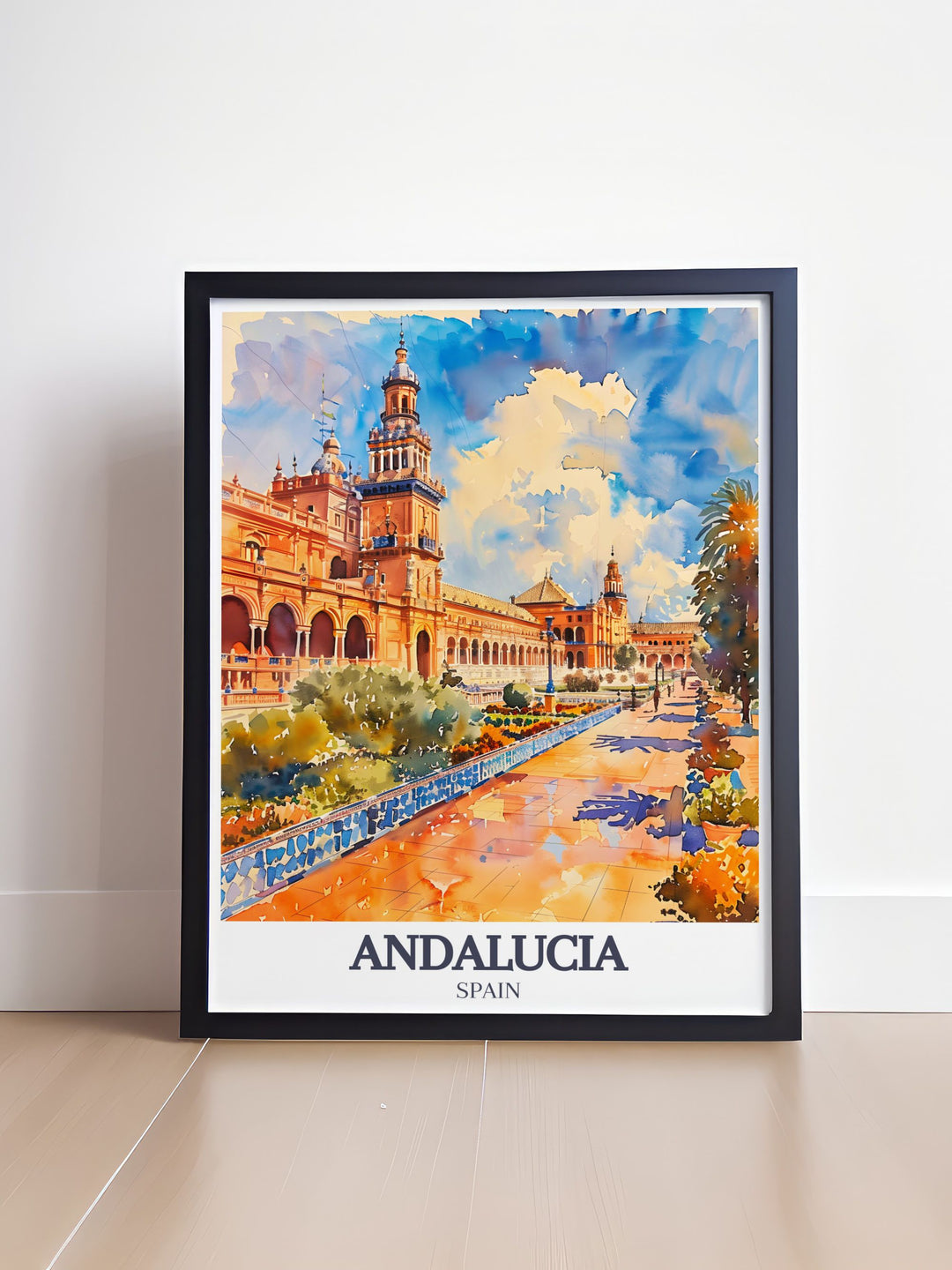 Featuring the Alcazar of Seville, this art print highlights the magnificent Ambassadors Hall with its rich Mudejar architecture, making it an ideal piece for history lovers and art enthusiasts.