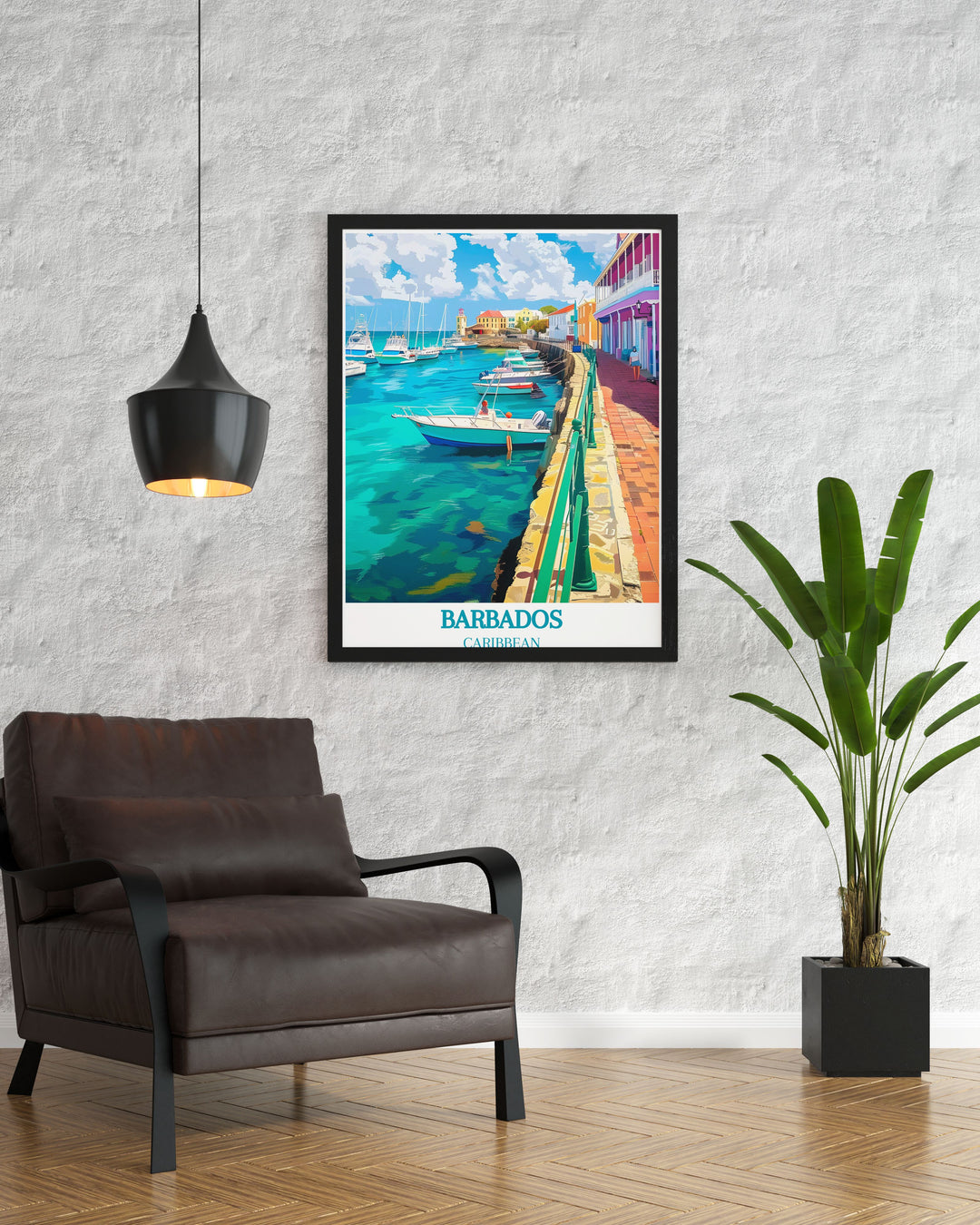 Bridgetown Wall Art highlighting the bustling streets and serene beaches of Barbados, bringing the tropical elegance and lively atmosphere of the Caribbean into your home, perfect for creating a warm and inviting space.
