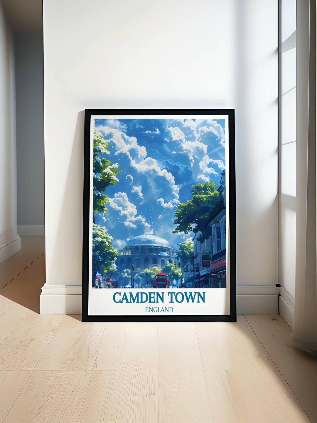 Stunning Camden Town London print featuring The Roundhouse and Camden Market Art a perfect addition to any home decor or art collection capturing the vibrant energy and unique spirit of one of Londons most dynamic neighborhoods.