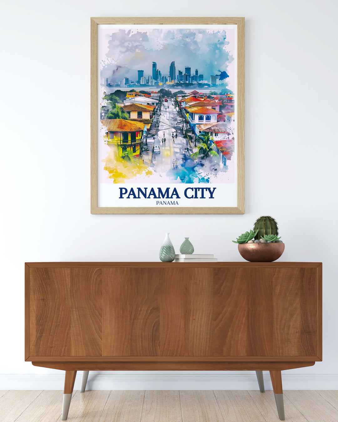 Stunning Casco Viejo Panama City skyline wall art to elevate your living space and bring the charm of Florida to your home