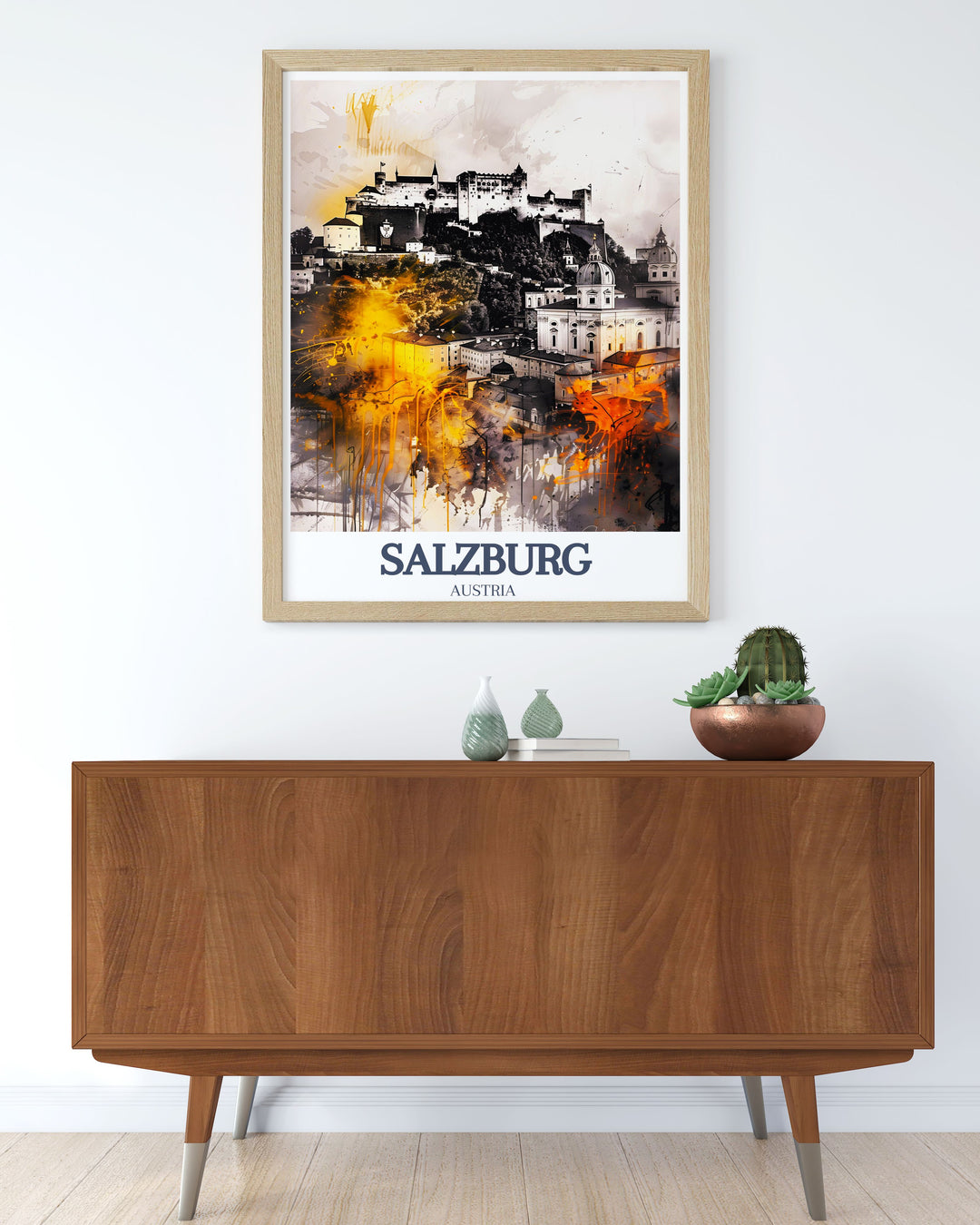 Enhance your home with this Salzburg wall art featuring Hohensalzburg Fortress and Mirabell Palace. A Salzburg print that brings timeless beauty and color to your space, perfect for Salzburg decor and meaningful gifts for all occasions.