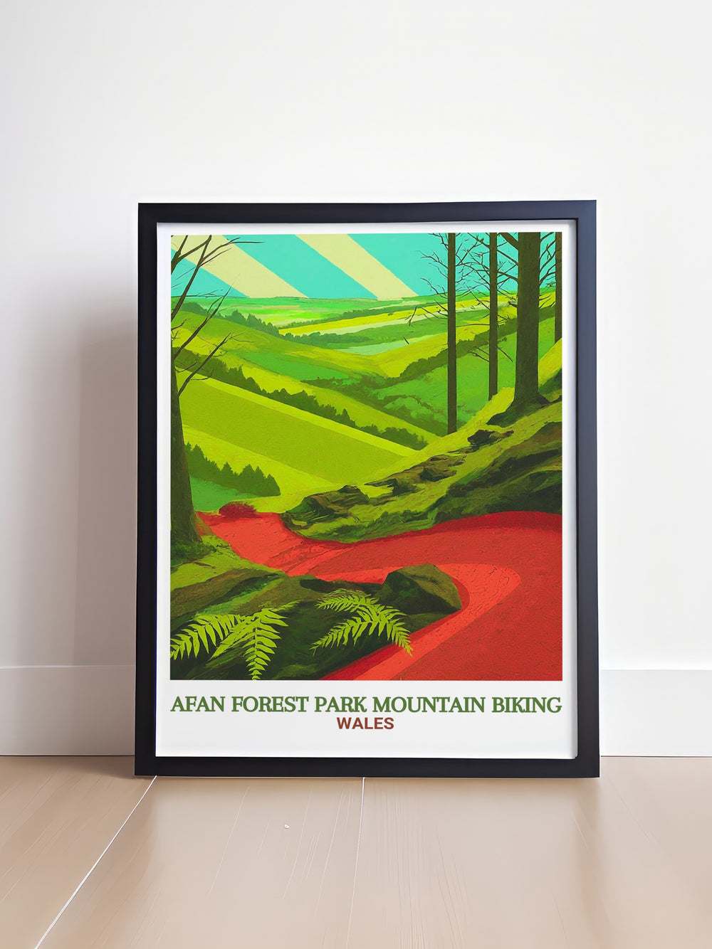 Whites Level canvas print showcasing the heart of Afan Forest Parks MTB trails in South Wales. The artwork highlights the trails natural beauty and dynamic routes, perfect for adventurers and cyclists.