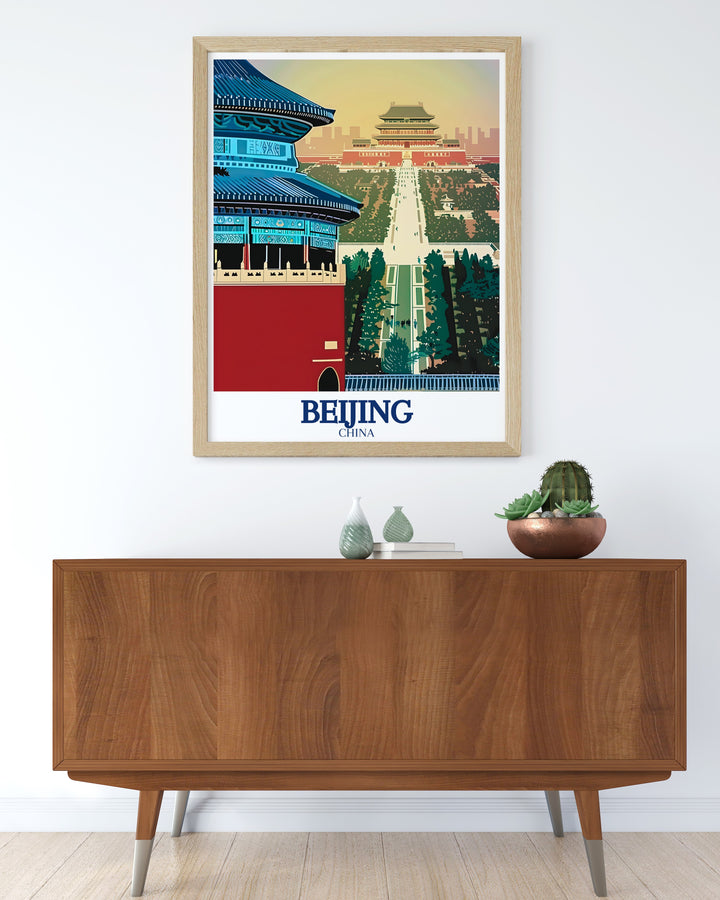 Forbidden City Wall Art depicting the timeless elegance and imperial heritage of Beijings Forbidden City. The artwork emphasizes the architectural beauty and historical significance of this landmark, making it an ideal addition to any room