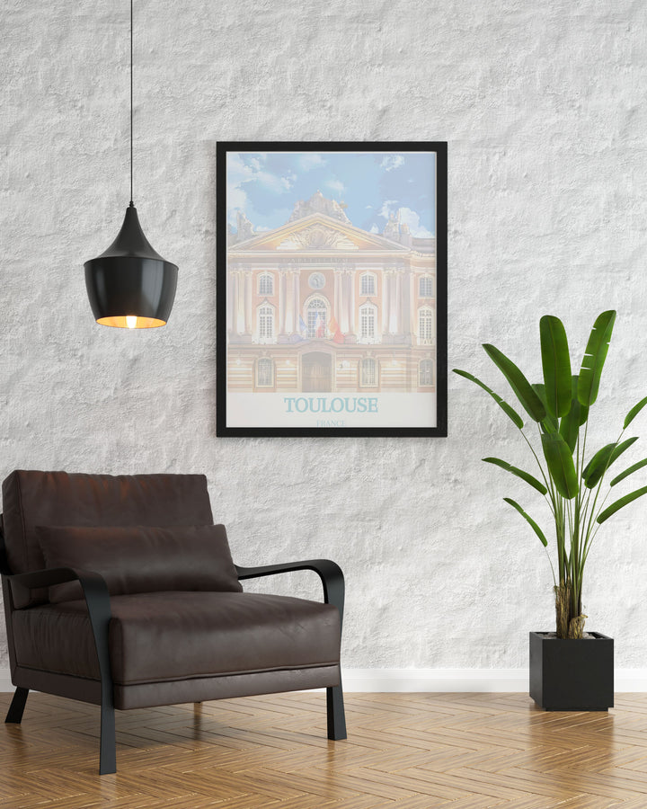 Celebrate the architectural brilliance of Capitole de Toulouse with this exquisite art print, ideal for enhancing your home decor.