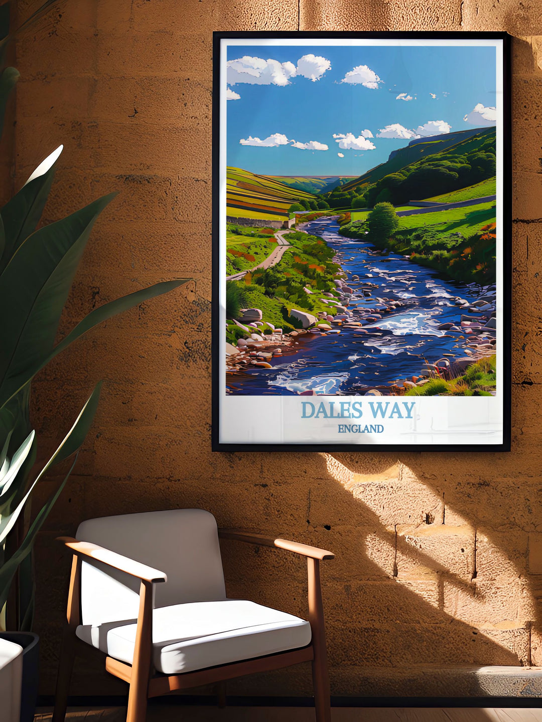 Custom print capturing unique perspectives of the Dales Way, showcasing the trails picturesque views and historic landmarks in Yorkshire.