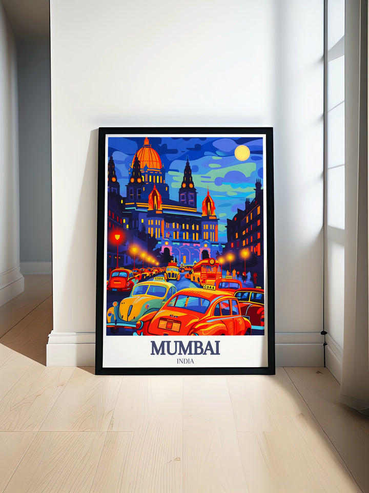 This Mumbai Travel Print captures the bustling energy and architectural elegance of the Chhatrapati Shivaji Maharaj Terminus. The iconic station, steeped in history, makes for an ideal travel inspired gift or personal keepsake for those who love exploring India.