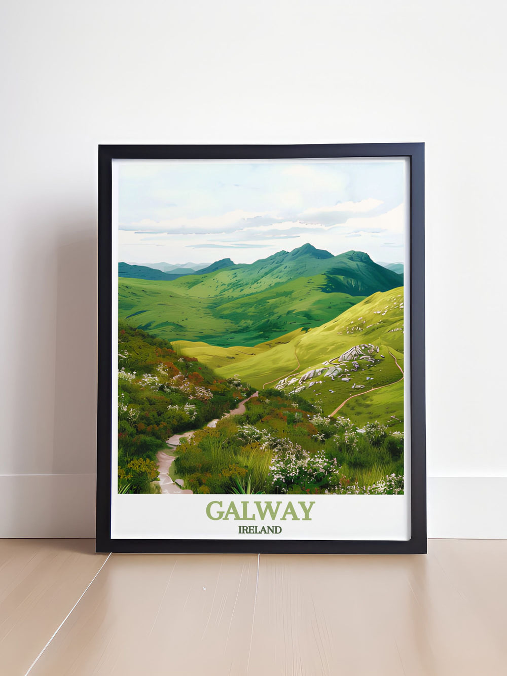Custom print of Diamond Hill, highlighting the unique and scenic landscapes of Connemara National Park.