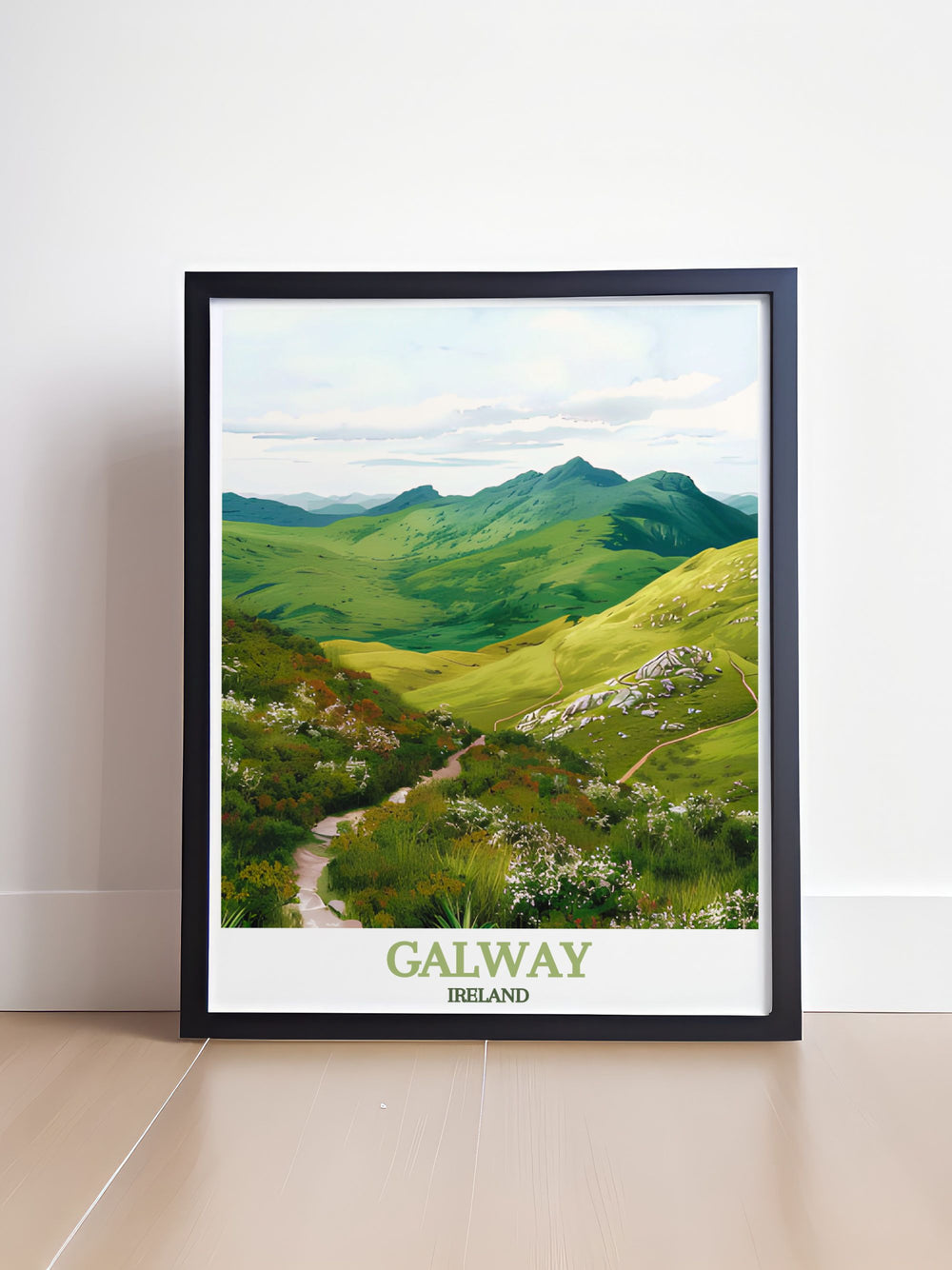 The minimalistic elegance of this Galway Art Print is perfect for adding a sophisticated touch to your space. Featuring Diamond Hill and Galways historic streets, this fine line artwork brings the beauty of Ireland into your home in a timeless style.