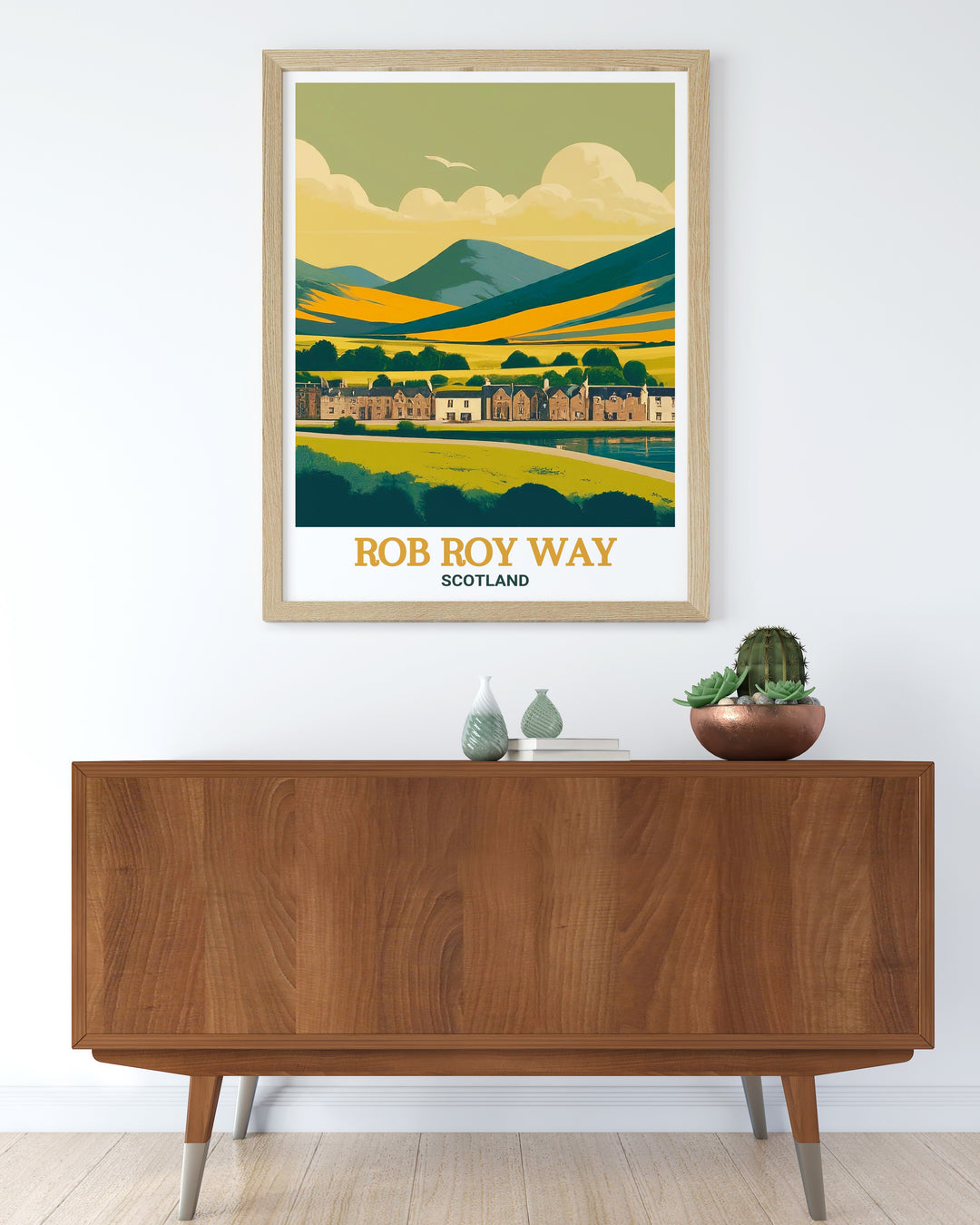 Experience the wild beauty of the Rob Roy Way with this detailed canvas art, featuring Drymen, Loch Tay, and the rolling hills of The Trossachs. Perfect for those who love hiking, Scottish culture, and stunning landscapes, this print adds a touch of adventure to your decor.