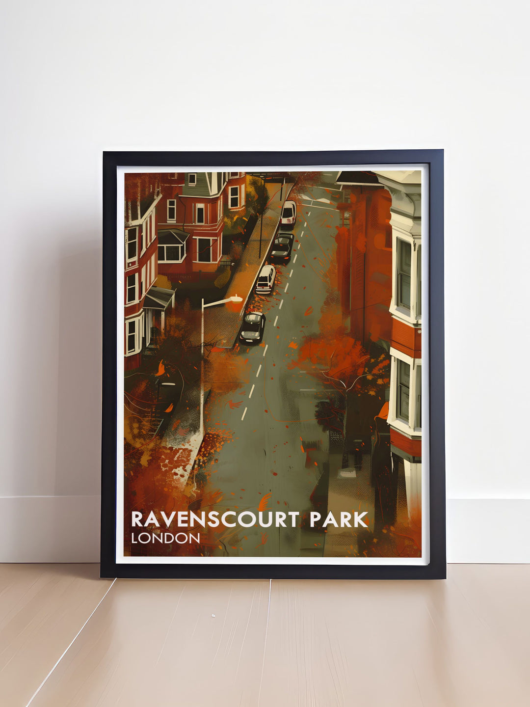 Beautiful Ravenscourt Park Residentials Poster highlighting the tranquil surroundings and scenic beauty. Ideal for art lovers and travel enthusiasts, this vintage print brings a touch of Londons natural charm into your home.