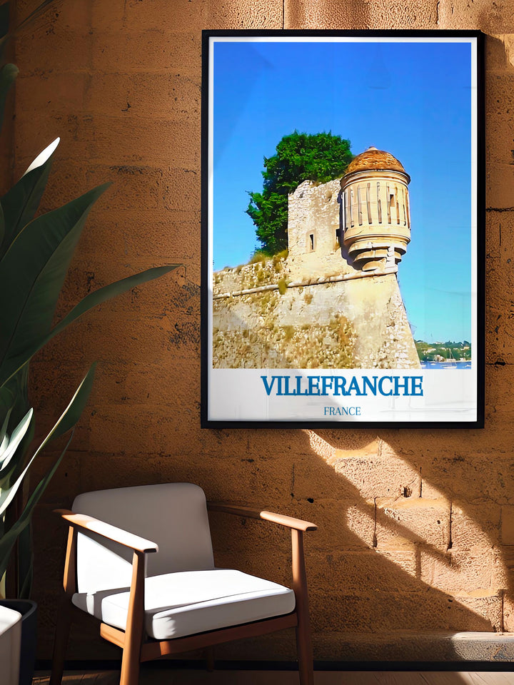 Citadelle Saint Elme modern prints offer a stylish way to celebrate the beauty of Villefranche sur Mer This wall art is perfect for those who love the French Riviera and want to bring a piece of its charm into their living room Stunning prints that make a great gift for art lovers