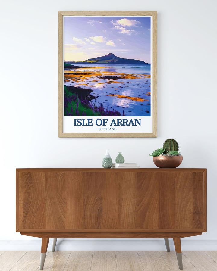 Framed art featuring Blackwaterfoot Beach, with its beautiful sunsets and sandy shores, bringing a touch of coastal charm to your home.