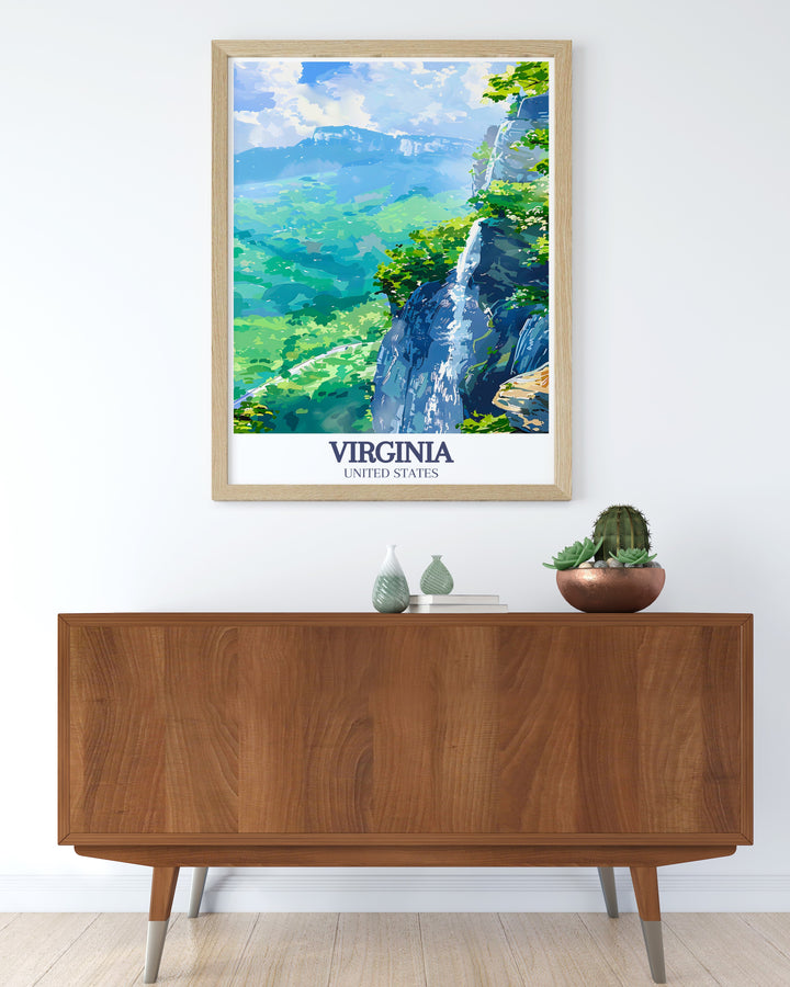 Richmond Artwork capturing the citys historical landmarks with Shenandoah National Park Skyline Drive influence perfect for travel posters vintage prints and elegant home decor highlighting Richmonds rich heritage.