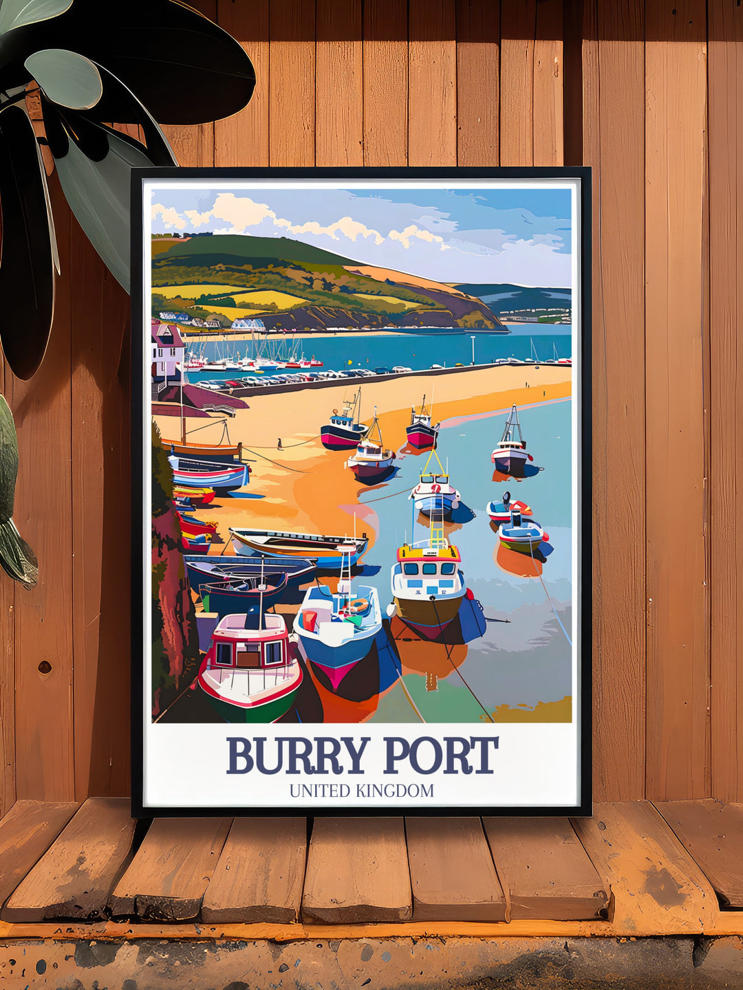 Beautiful Burry Port gifts and coastal decor capturing the tranquil beauty of Welsh beaches ideal for any seaside art collection featuring Pembrey Country Park and Burry Port harbor