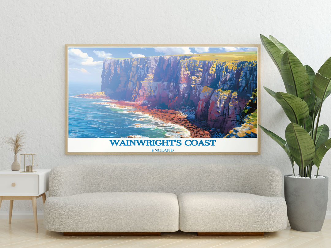 Wainwrights Coast Poster Print featuring St. Bees Head is perfect for those who love the Coast to Coast UK hike capturing the rugged beauty of the Lake District and Yorkshire ideal for stunning living room decor and bucket list prints