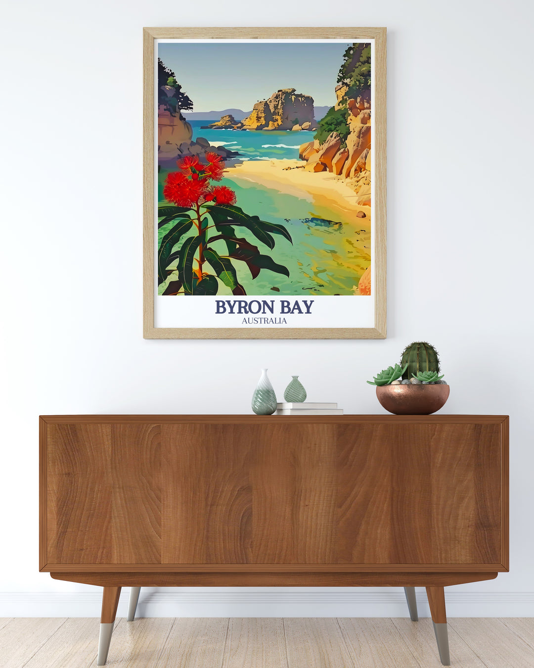 Byron Bay Decor featuring The Pass, Byron beach ideal for living rooms or offices. This art print brings the iconic views of Byron Bay into your space creating a captivating focal point.