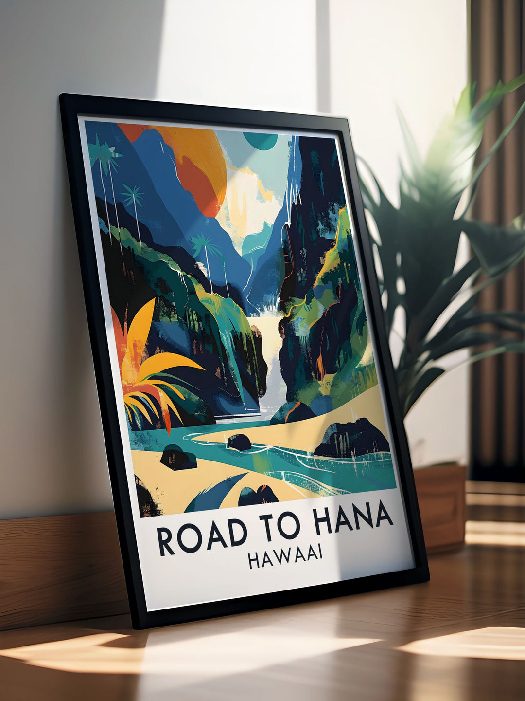 Road to Hana Art showcasing the lush landscapes and stunning vistas of this iconic Hawaiian route complemented by the serene Sacred Pools perfect for home decor