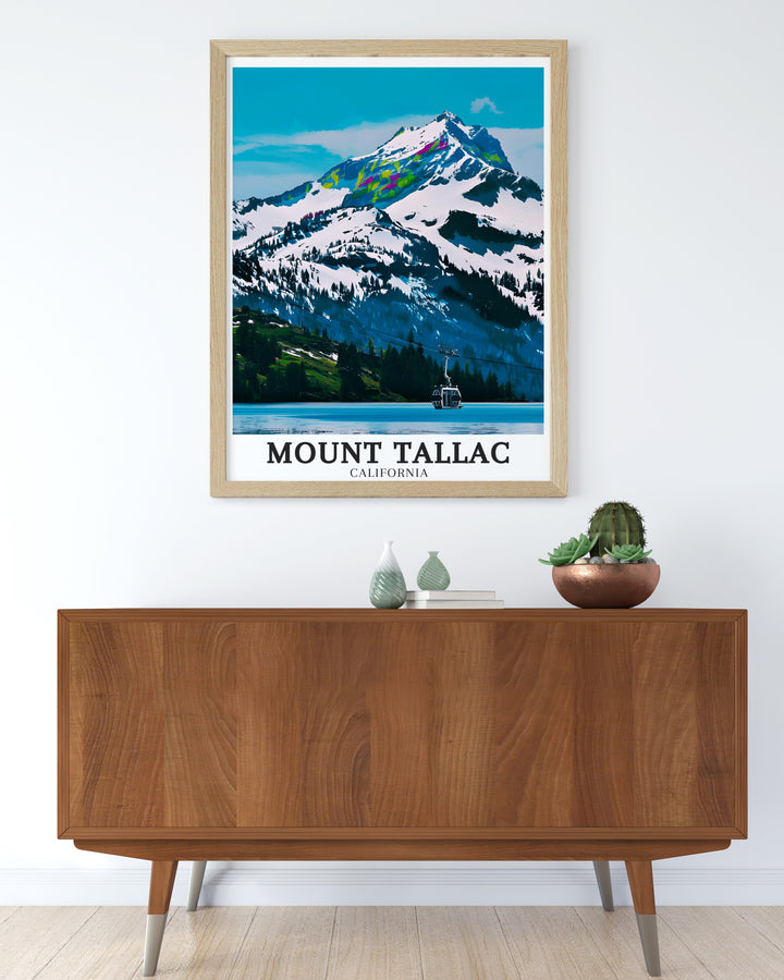 This framed art features Mount Tallac and the stunning view from the Heavenly Gondola, a perfect piece of decor for those who love exploring Californias iconic landmarks.