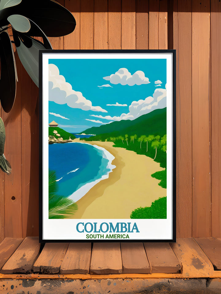 Explore Colombias vibrant heritage with this combination of Cartagena and Tayrona National Park in one stunning art print. A great choice for those who want to celebrate both the urban and natural beauty of Colombia in their home.