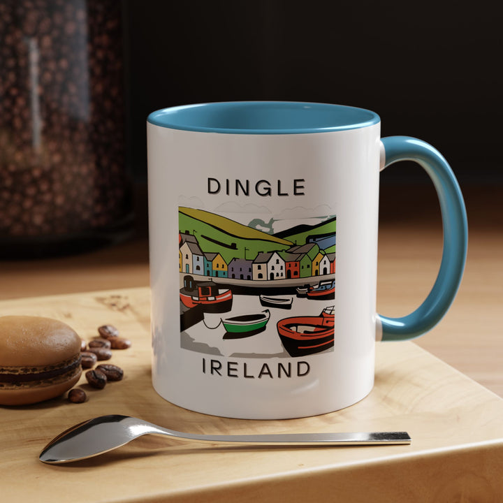 A Dingle Ireland mug featuring beautiful artwork inspired by the town’s landscapes and vibrant culture. Ideal for coffee or tea, it’s both practical and stylish, making it the perfect gift for those fond of Irish beauty.