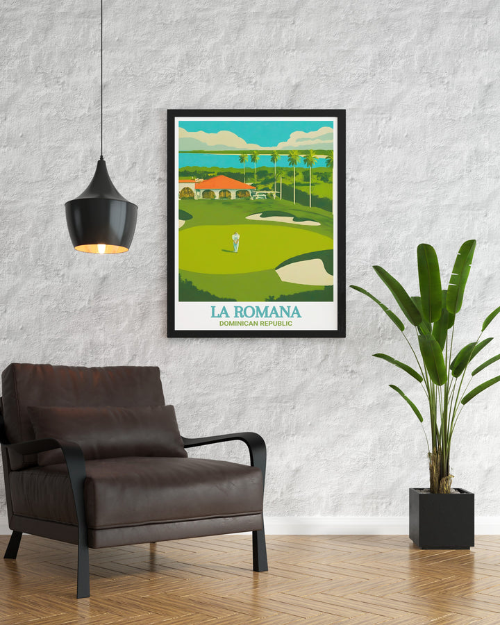 Stunning views of Teeth of the Dog Golf Course in La Romana are depicted in this canvas art, offering a piece of Caribbean paradise for your wall.