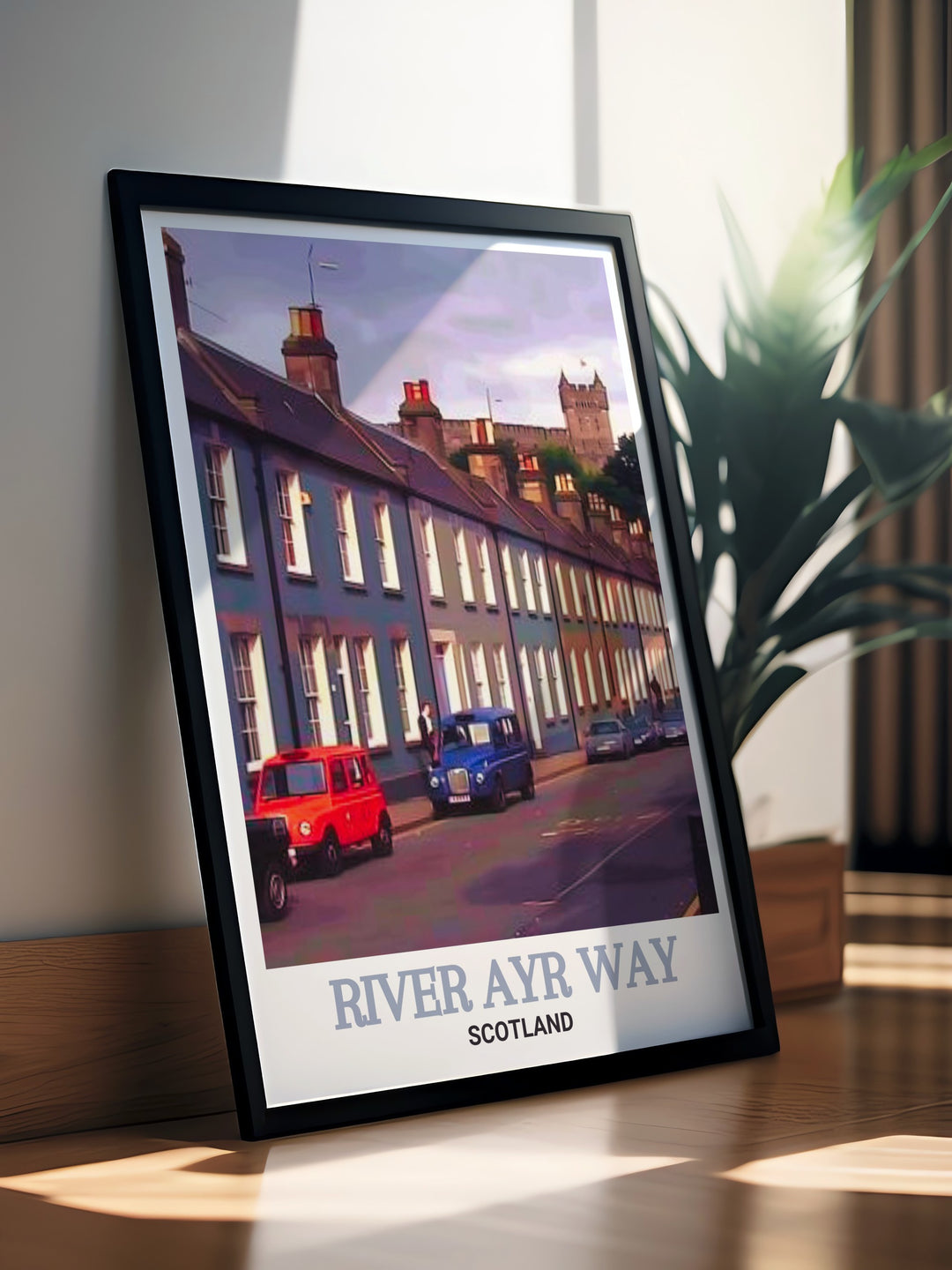 River Ayr Way landscape art featuring the serene surroundings and rich heritage of the trail and Catrine Voes. This scenic print captures the essence of Scotland, providing a visual escape to one of the countrys most beautiful locations.