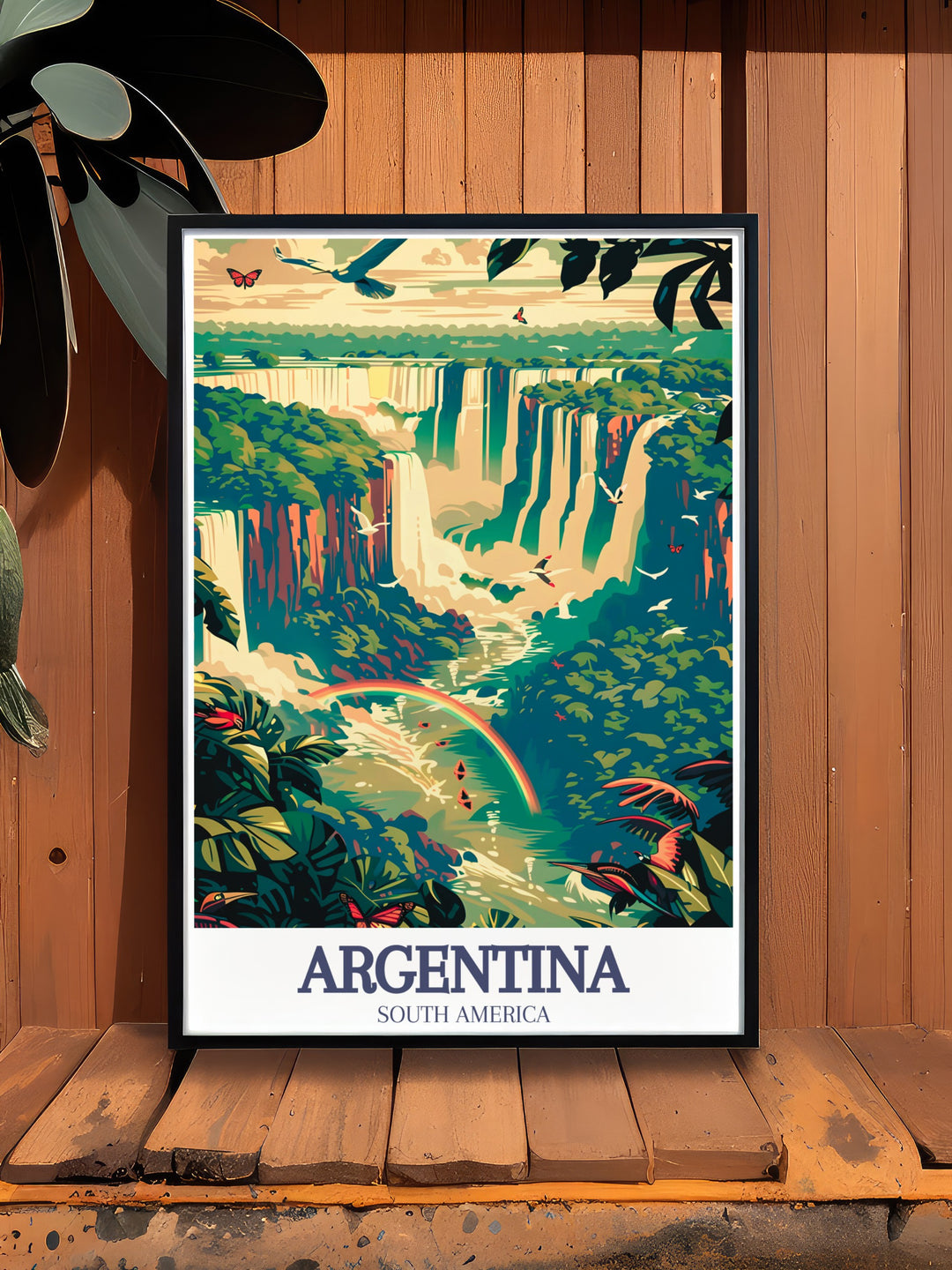 Iguazu Falls, Iguazu River wall art depicting the spectacular natural wonder in all its glory. Perfect for enhancing your living room or office with Argentina artwork that showcases the countrys natural beauty.