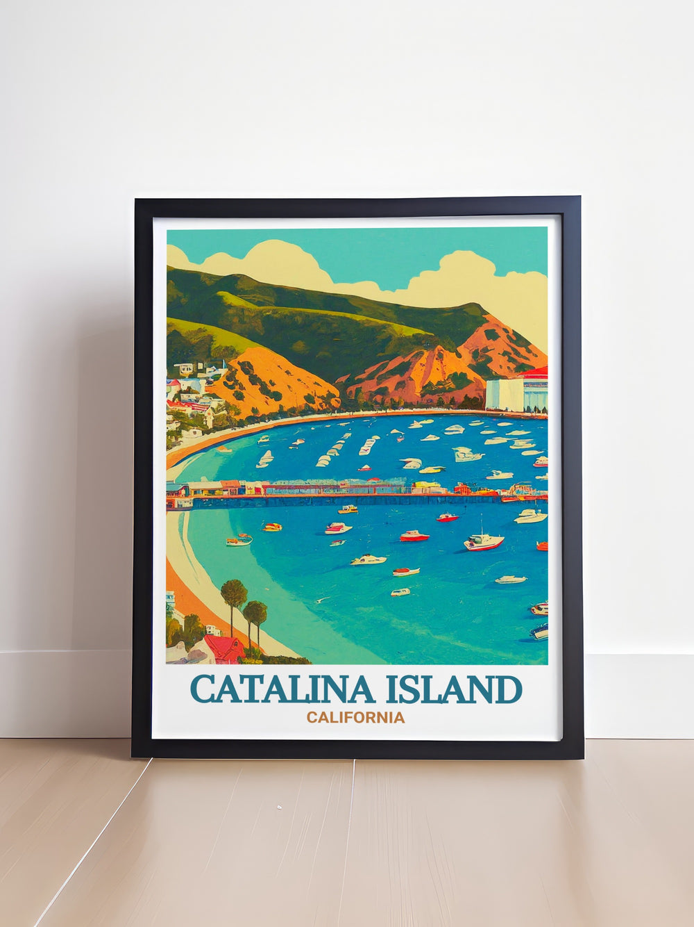 Explore the stunning vistas of Avalon Bay with this vibrant canvas art, showcasing the scenic beauty of Catalina Islands most beloved harbor. A beautiful addition to any home or office decor.