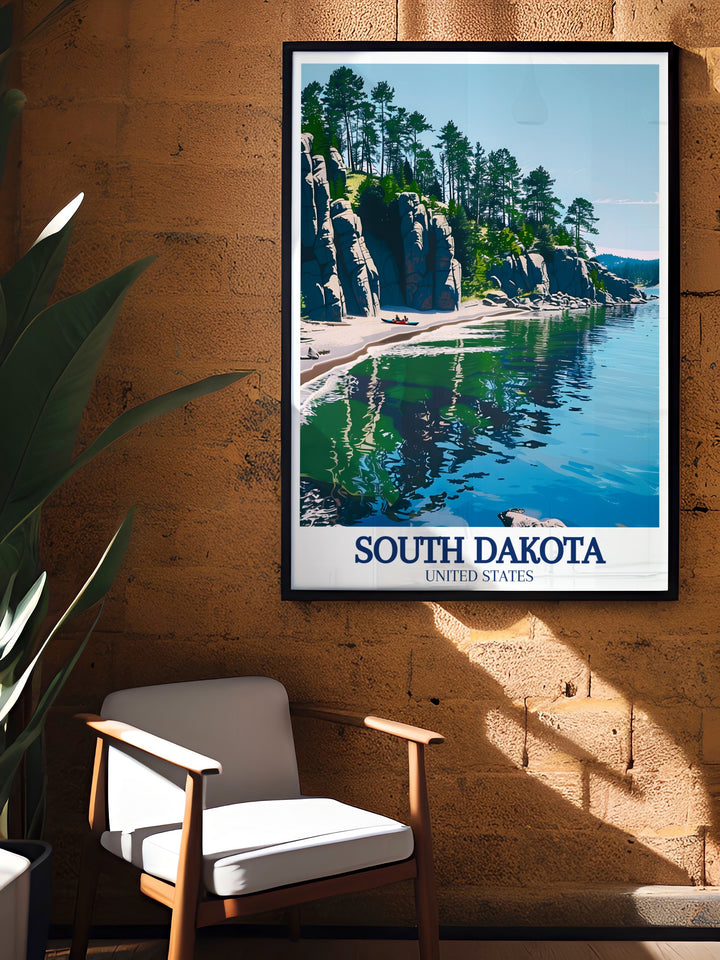 South Dakota travel print featuring Custer State Park Sylvan Lake ideal for traveler gifts and elegant additions to modern home decor