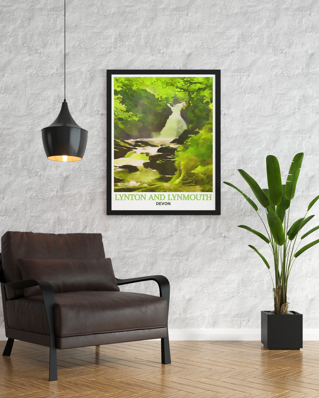 Decorative art print of Watersmeet in Lynton and Lynmouth, capturing the essence of this tranquil haven. Perfect for enhancing your home with natural beauty.