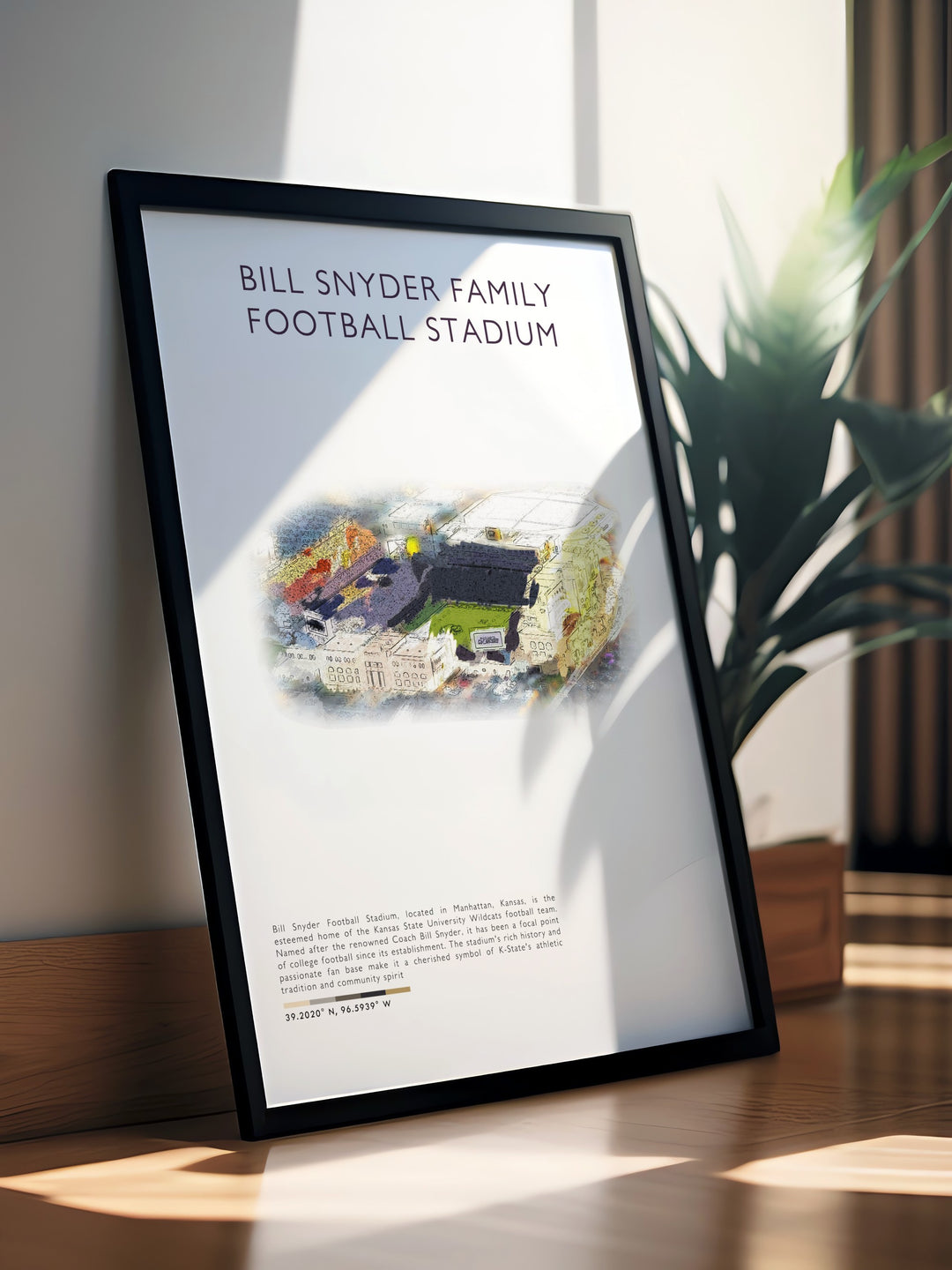 Stunning Wildcats art showcasing Bill Snyder Family Stadium designed to celebrate Kansas State football tradition perfect for decorating your college dorm room and adding a vibrant and motivating touch to your personal space and fan collection.