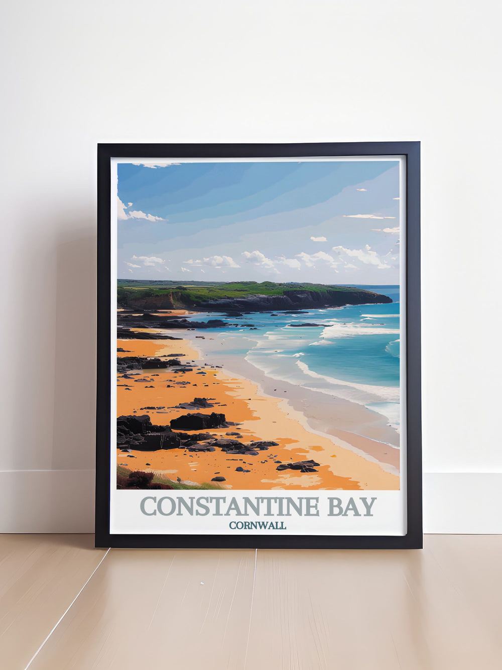 Capture the essence of Cornwall with our detailed art prints, showcasing the stunning coastal scenery of Constantine Bay and Boobys Bay. These prints highlight the dramatic cliffs, rolling dunes, and tranquil beaches that make Cornwall a must visit.