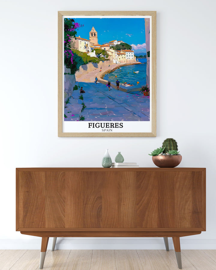 Celebrate the scenic beauty of Girona with this travel print. Showcasing the picturesque landscapes of the region, this artwork brings the allure of Catalonia into your living space. Ideal for art enthusiasts and travelers, its a perfect gift for anyone who appreciates Spanish culture.