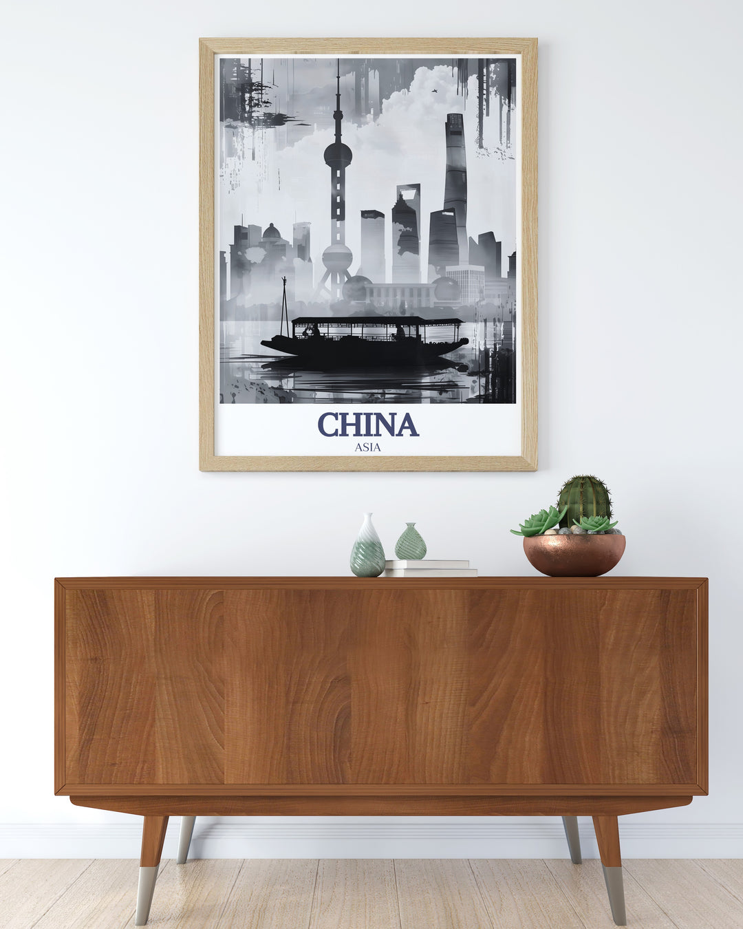 This Shanghai canvas art brings the skyline to life with bold colors and detailed illustrations of the Oriental Pearl Tower and Shanghai Tower. Ideal for lovers of modern architecture and cityscapes, this artwork makes a striking addition to any living room or workspace. The poster captures the energy of Shanghais ever evolving skyline, offering a timeless piece for your decor.