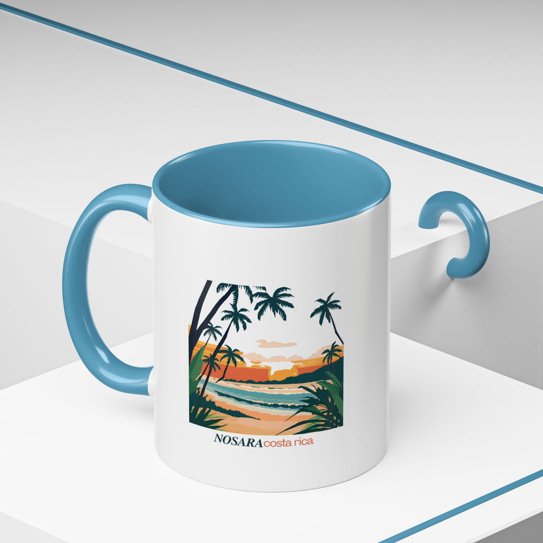 This Nosara Costa Rica mug highlights the beauty and serenity of one of Costa Rica’s most picturesque locations. Crafted from durable ceramic, it is dishwasher safe and makes a thoughtful gift for nature enthusiasts and collectors.