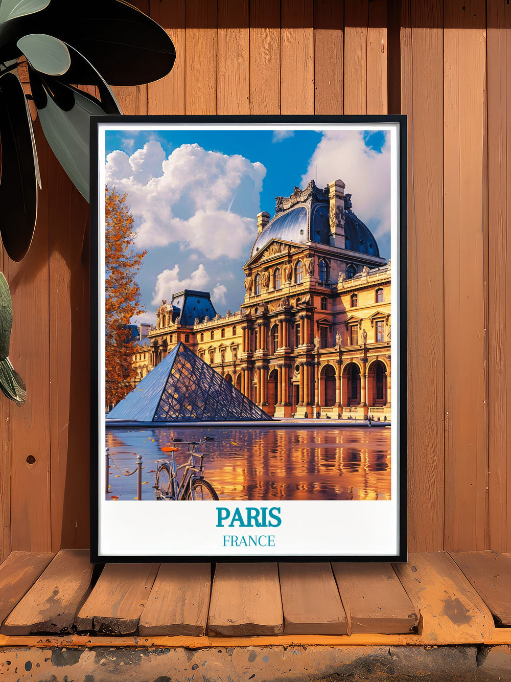 Louvre Museum Modern Print showcasing the beauty of Paris in vivid colors. This stunning Paris Poster adds sophistication and flair to your home or office decor, perfect for art enthusiasts.