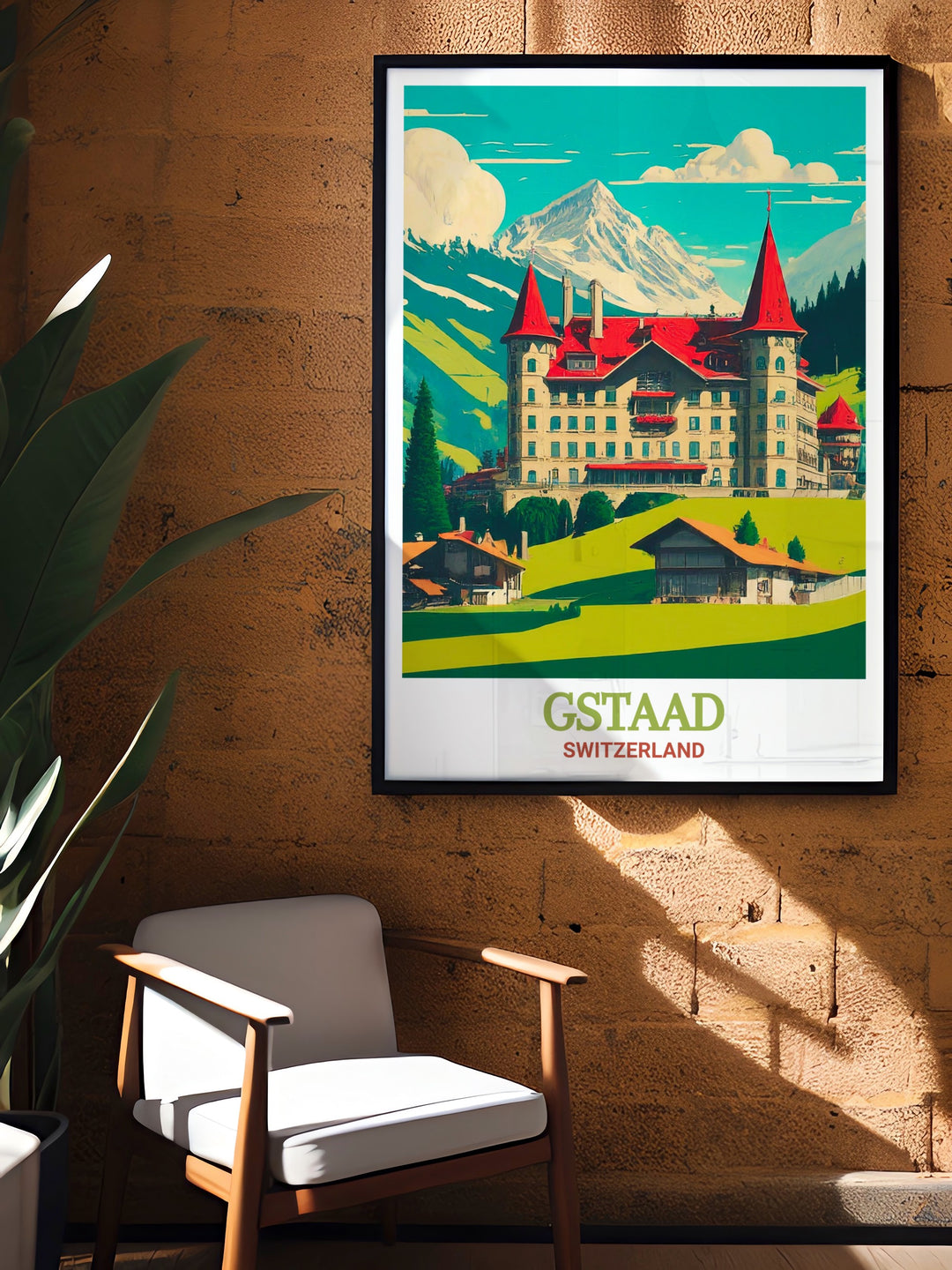 Our Switzerland vintage poster showcases the timeless beauty of Gstaad and its surroundings. With muted tones and classic design, this poster offers a nostalgic look at the Swiss Alps. Whether youve visited Switzerland or simply dream of its landscapes, this vintage poster evokes the charm and elegance of Swiss travel.