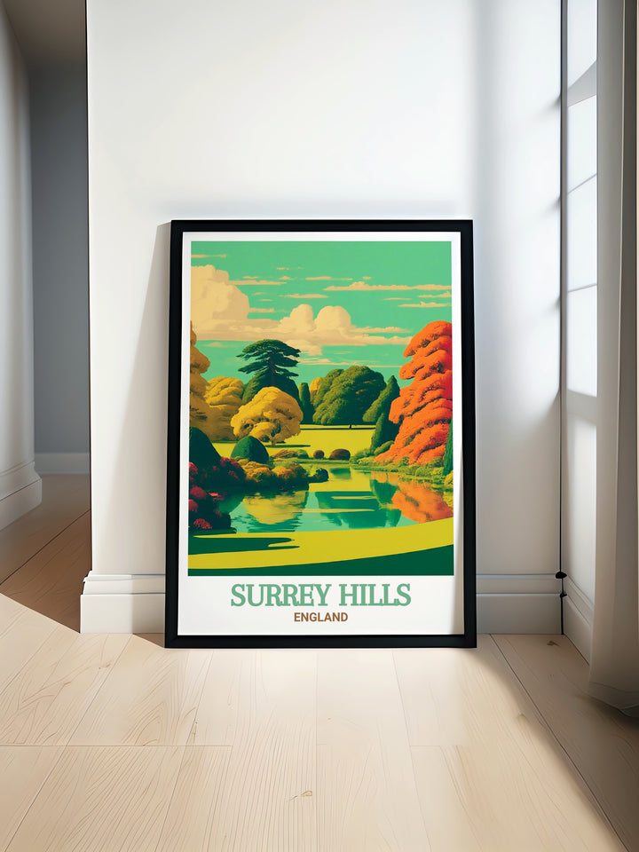 Experience the tranquil charm of Winkworth Arboretum in Surrey Hills with this stunning canvas art. The print highlights the diverse foliage and peaceful atmosphere of this iconic English landscape, making it a beautiful addition to any home. Perfect for those who love nature and scenic vistas