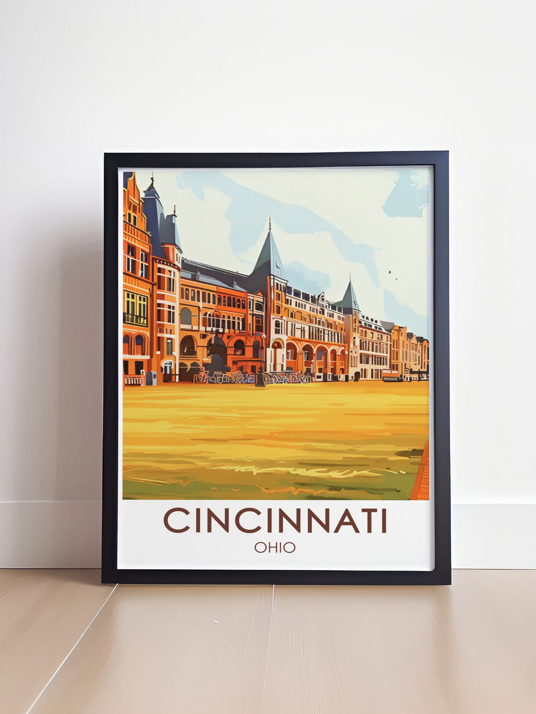 Capturing the rich history of Ohio, this Cincinnati Music Hall art print offers a detailed and captivating look at one of the citys most beloved landmarks. The poster is ideal for lovers of architecture and makes an excellent gift or décor piece for any home.